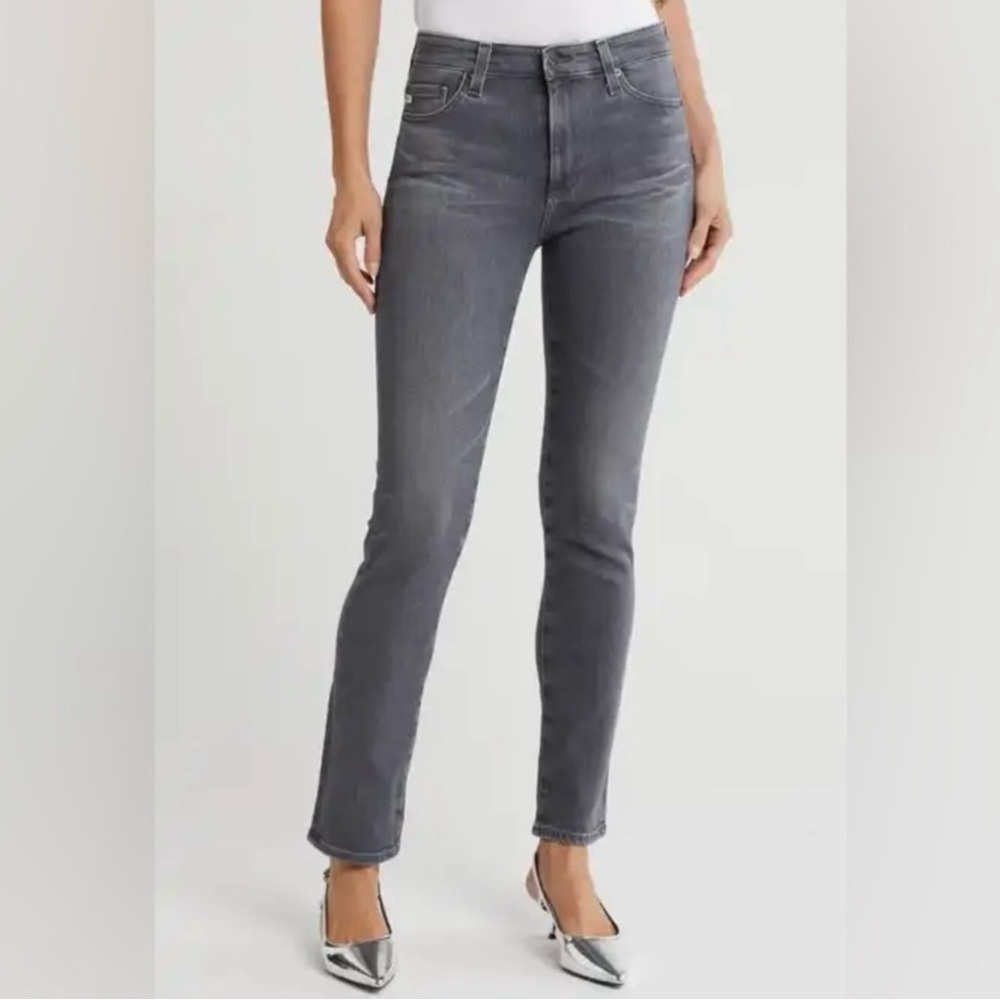 AG The Farrah High Rise Skinny in Charcoal Gray Size 27